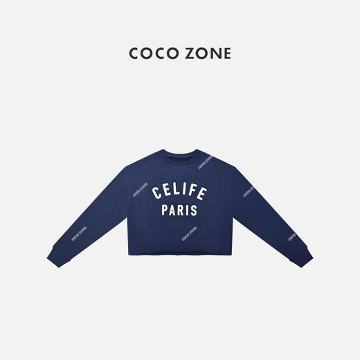COCO ZONE 100棉设计感字母圆领长袖卫衣 CC2C1674 商品图0