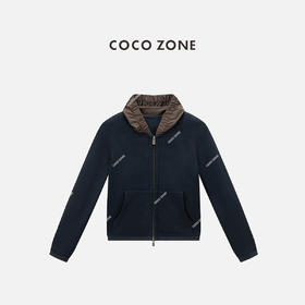 COCO ZONE 设计感撞色拼接百搭连帽长袖外套CC2C1416