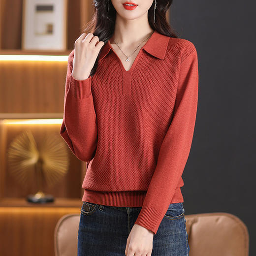 polo针织衫长袖上衣，漂亮翻领毛衣打底衫CC-MY2323 商品图1