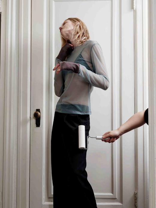 TU｜C03AW23-PT01-BK00 黑色羊毛混纺西裤 商品图1