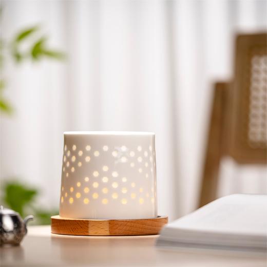 WENO°  |  景德镇富玉陶瓷创意玲珑陶瓷转转水杯 解压杯家用带木托杯垫 商品图1