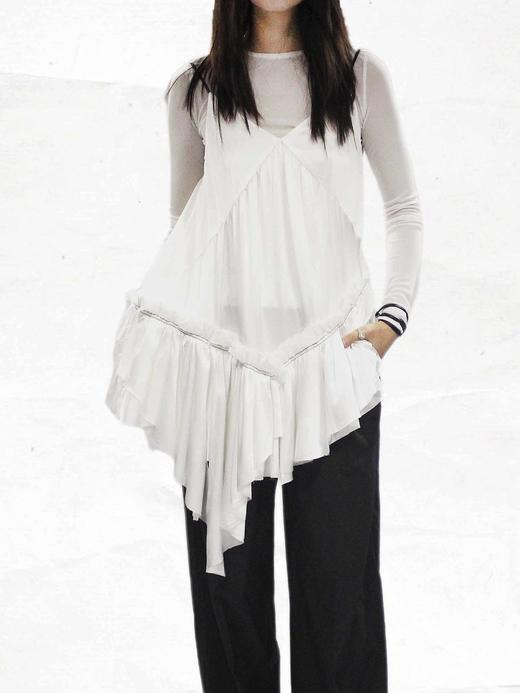 TU｜C02SS23-TP07- 褶皱吊带上衣【白WT00 / 黑BK00】 商品图8