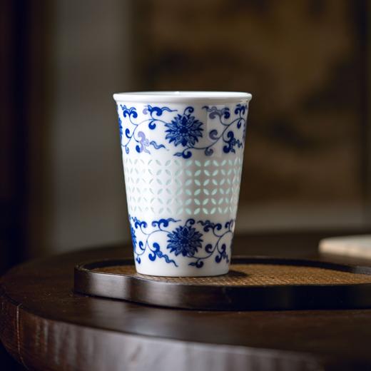 富玉  景德镇青花缠枝莲陶瓷可乐杯 个人专用茶杯水杯礼盒装 商品图1