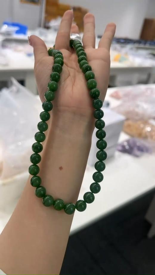 碧玉项链-精品六角扣圆珠 商品图0