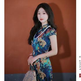 【旧梦】复古立领仿真丝改良旗袍新中式