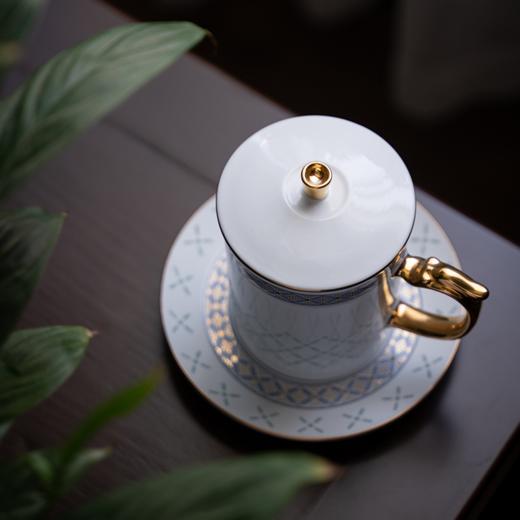 富玉 景德镇特色玲珑瓷 百川办公杯茶杯 带盖水杯礼盒装 商品图3