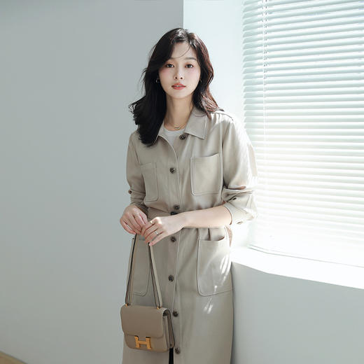 （老板娘自留款）火桐hooton翻领长款三醋酸风衣9566 商品图1