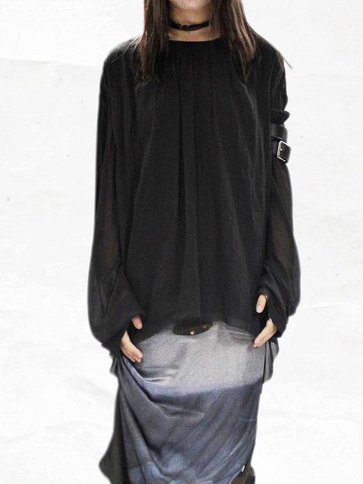 TU｜C02SS23-TP09 真丝长袖上衣【白WT00 / 黑BK00】 商品图4