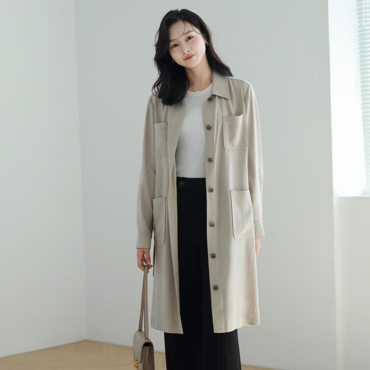 （老板娘自留款）火桐hooton翻领长款三醋酸风衣9566 商品图4