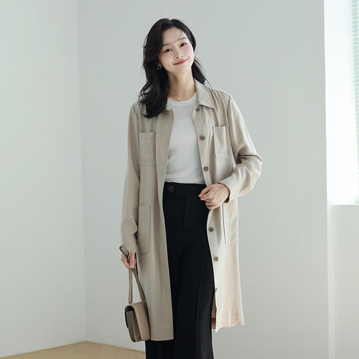 （老板娘自留款）火桐hooton翻领长款三醋酸风衣9566 商品图0