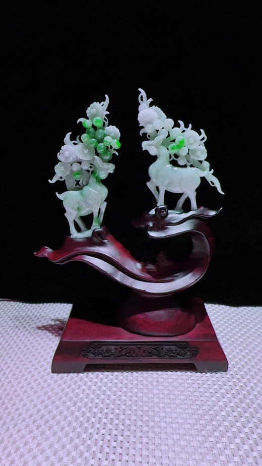 620662翡翠摆件【鹿鹿相伴 璐璐发财】 商品图4