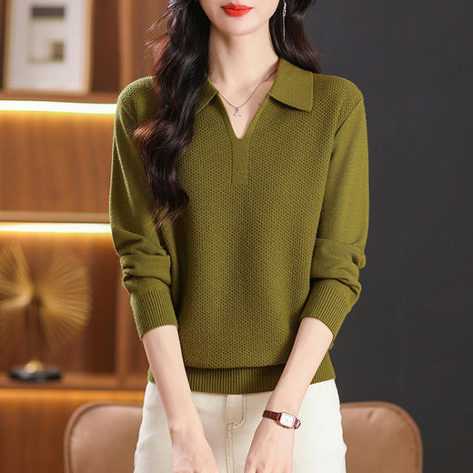 polo针织衫长袖上衣，漂亮翻领毛衣打底衫CC-MY2323 商品图3
