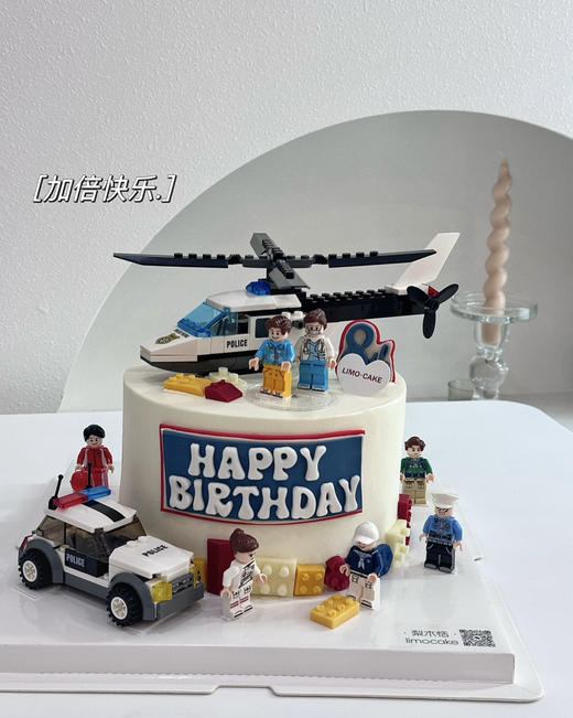 警车积木蛋糕 商品图1