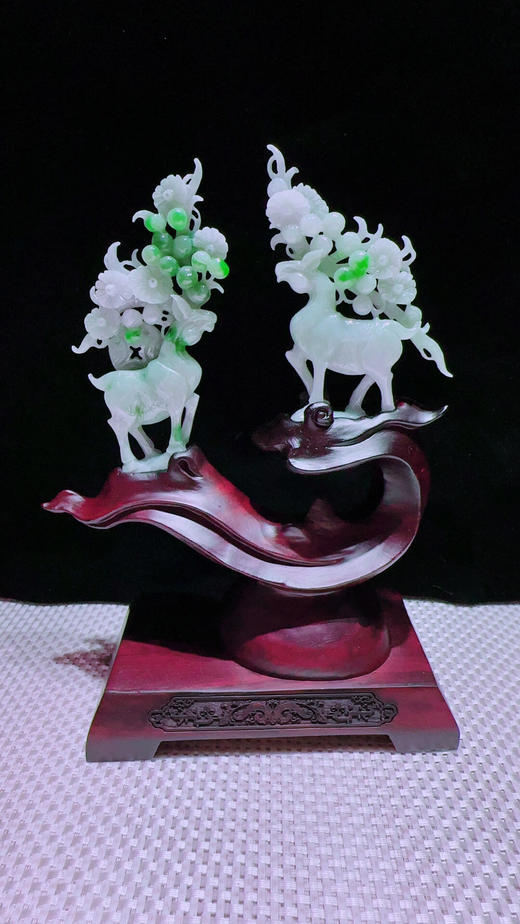 620662翡翠摆件【鹿鹿相伴 璐璐发财】 商品图3