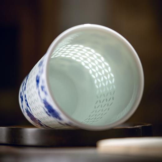 富玉  景德镇青花缠枝莲陶瓷可乐杯 个人专用茶杯水杯礼盒装 商品图3