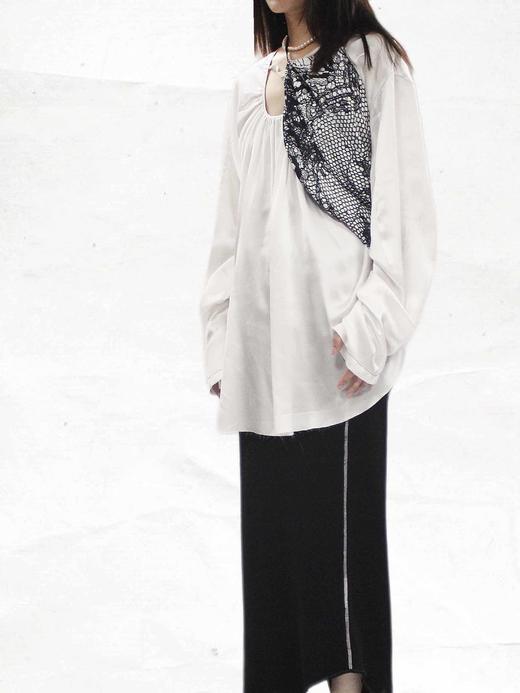 TU｜C02SS23-TP09 真丝长袖上衣【白WT00 / 黑BK00】 商品图5