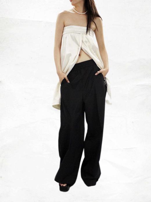 TU｜C02SS23-PT01- 蕾丝阔腿裤【白WT00 / 黑BK00】 商品图0