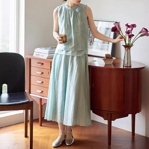 裁缝学苑AQ336新中式立领无袖上衣+半身裙套装纸样女装两件套样板 商品图5