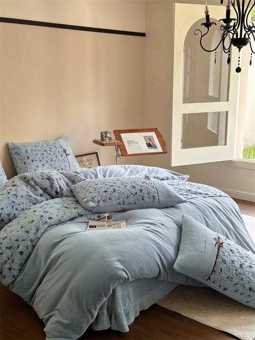 顶柔法式拼接慕丝牛奶绒四件套 商品图6