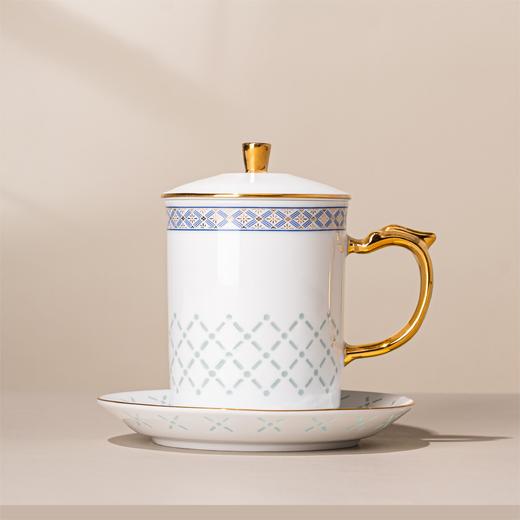 富玉 景德镇特色玲珑瓷 百川办公杯茶杯 带盖水杯礼盒装 商品图0