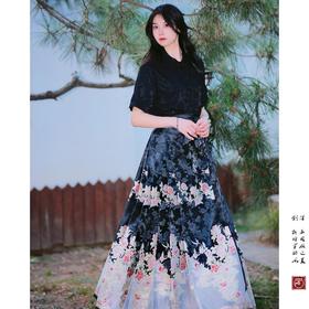 【满庭芳·似锦】马面裙织金妆花改良国风新中式蔷薇黑马面套装