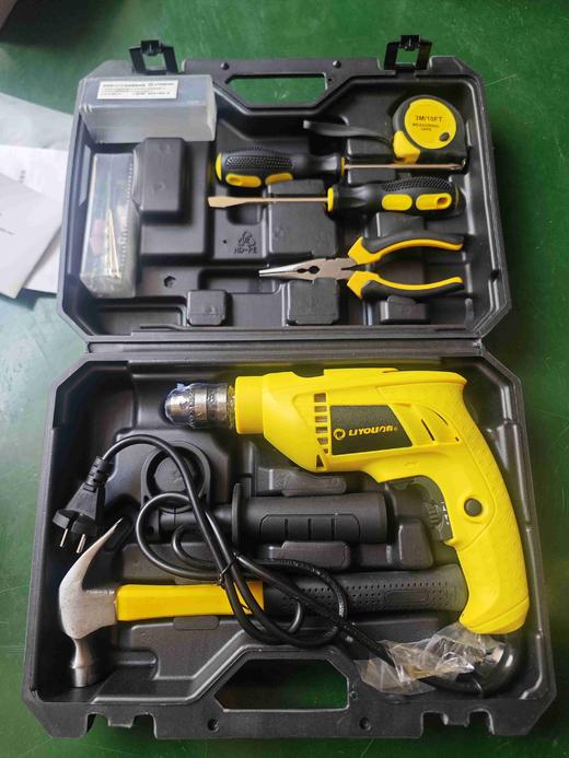 【货号02619】清仓处理力有10毫米冲击钻套装手电钻带配件 商品图0