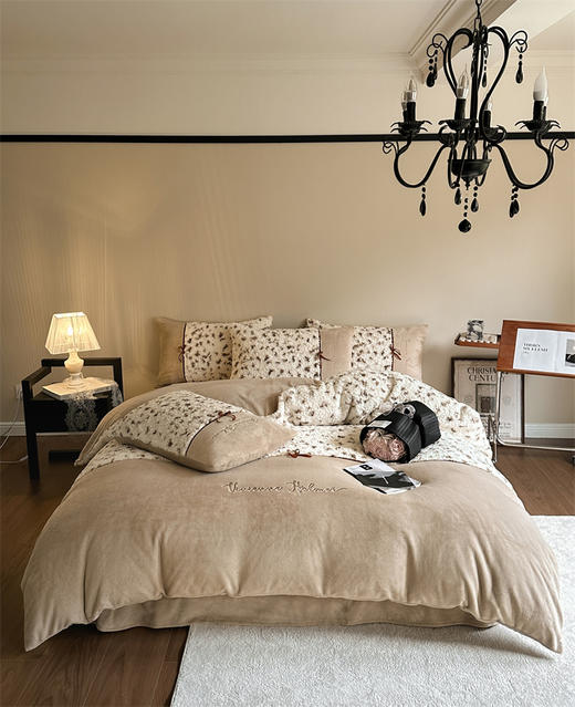 顶柔法式拼接慕丝牛奶绒四件套 商品图8