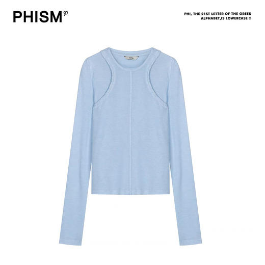 叠穿木耳边两件套T恤 商品图0