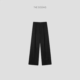 THESOONG|‘洛克的经典’100%棉中腰直筒黑色休闲西裤HBKZ4687