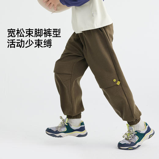 【大麦空气棉 280高克重】儿童分割工装束脚卫裤 PQK2406 商品图2