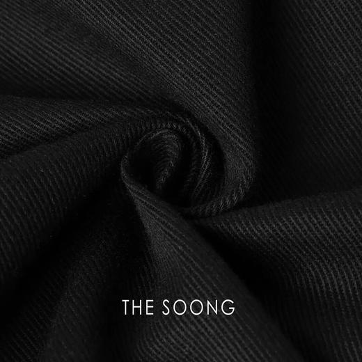 THESOONG|‘洛克的经典’100%棉中腰直筒黑色休闲西裤HBKZ4687 商品图3