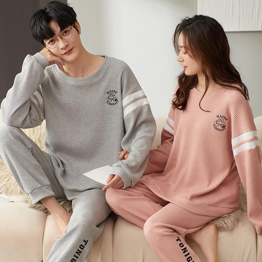 情侣睡衣女款秋季新款冬棉质长袖可爱大码一男一女学生春秋可外穿家居服套装 商品图2