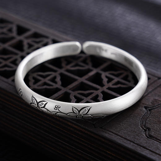 【花影舞露】子佩集S999银手工手镯原创设计【55071213】2407 商品图3