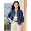 【五折购】熙世界小个子复古牛仔短外套高级感单排扣夹克上衣2025秋装新款 商品缩略图2