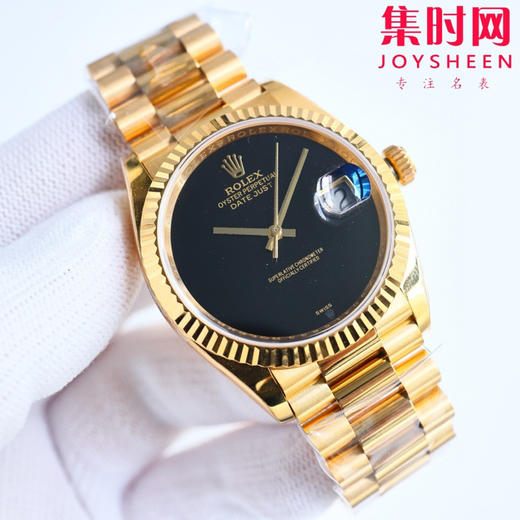 新款震撼发布 ROLEX 劳力士 星期日历型 日志36mm 宝石盘系列中性腕表，36男女皆可佩戴 无字天书 黑玛瑙 让你过目不忘！ 商品图4