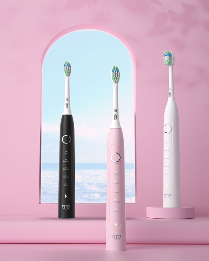 JTF 电动牙刷P100 成人声波震动电动牙刷 智能自适应软毛情侣款送男友/送女友智能感应