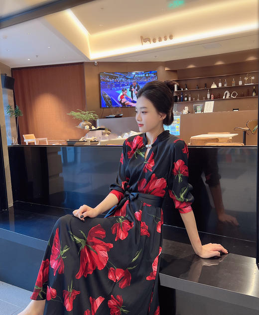 胭脂色连衣裙HJ3S51 商品图0