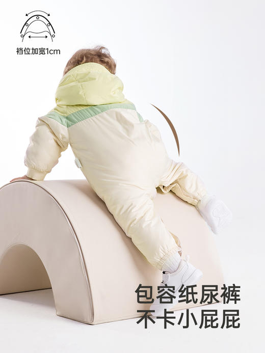 英氏宝宝衣服衣服夹棉连体衣秋冬保暖男童2024新款YRHFJ3Q560A 商品图3