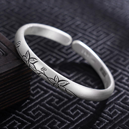【花影舞露】子佩集S999银手工手镯原创设计【55071213】2407 商品图2
