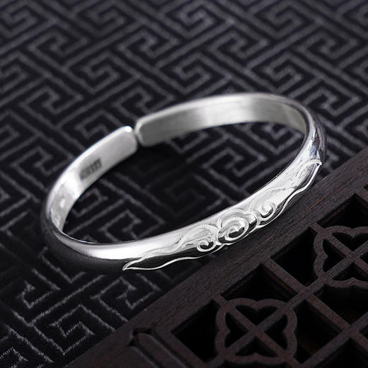 【祥云辉映】子佩集S999银手工手镯原创设计【55081117】2407 商品图1