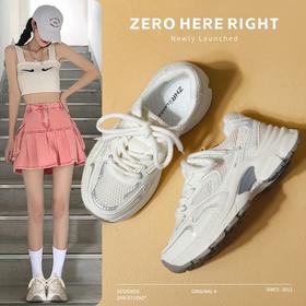 ZHR则则厚底网面透气老爹鞋女2024新款百搭运动休闲鞋增高小白鞋