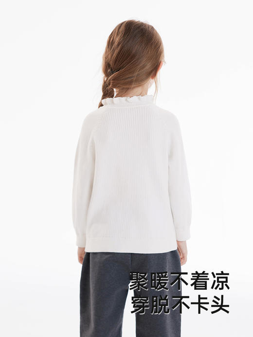 英氏儿童半高领毛衣套头衫纯色百搭女童针织衫打底衫YRMHJ3Q562A 商品图3