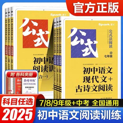2025新版星火巅峰训练公式法阅读语文专项七八九年级上下册阅读理解答题模板现代文+古诗文阅读 商品图0