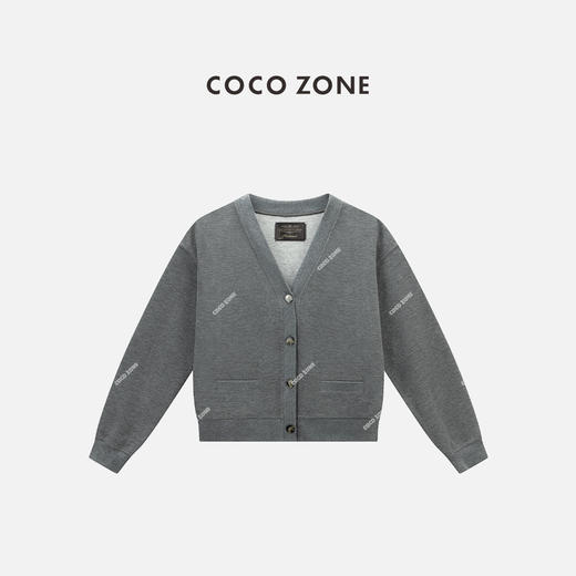 COCO ZONE  设计感V领长袖外套气质单排扣上衣CC1C1821 商品图0
