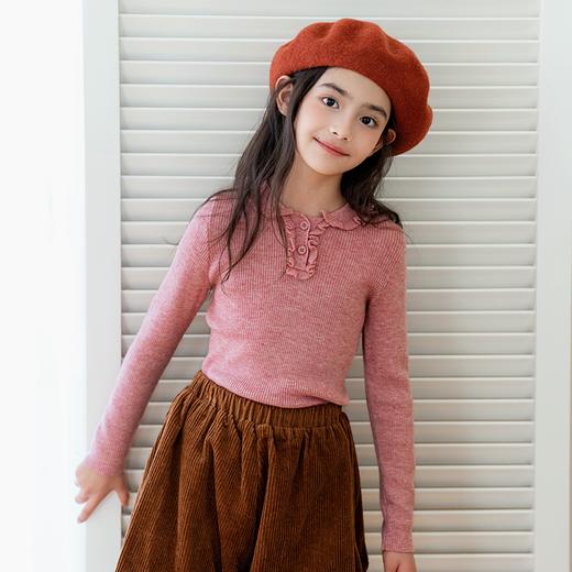 littletime童装法式学院风翻领长袖针织羊毛衫女秋款经典多色上衣 商品图4