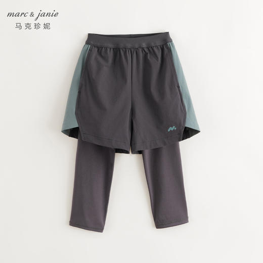 马克珍妮男童时尚假两件运动打底裤儿童裤子2024年秋装新款241187 商品图1