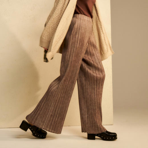 谜底阔腿裤女士2024秋季新品休闲风质感松紧腰宽松长裤243MK1015 商品图1