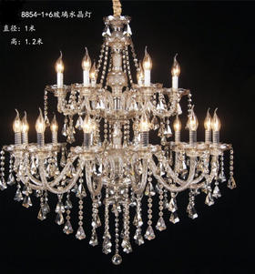8854-12+6玻璃水晶灯（运费自理）