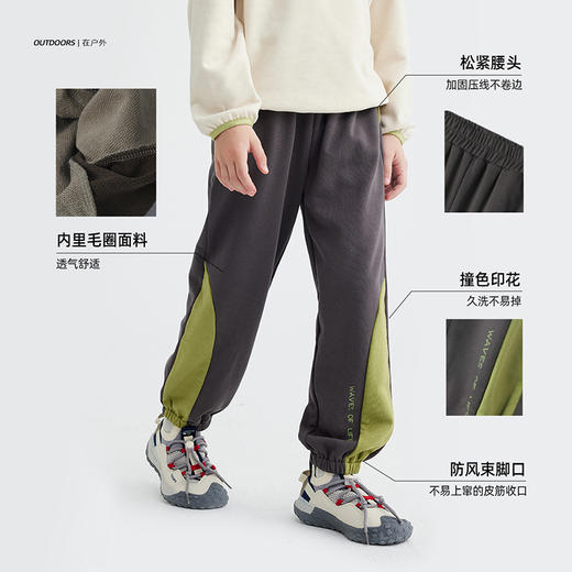 【升级双面糯米棉 200g常规款】儿童撞色休闲卫裤 PQK2407 商品图4