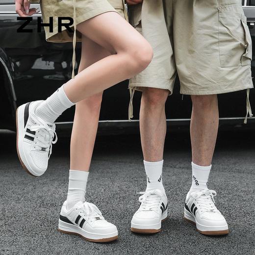 ZHR则则厚底板鞋女2024新款百搭情侣运动休闲鞋透气增高小白鞋女 商品图9